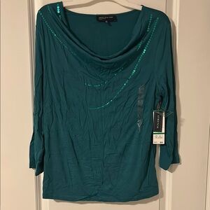 Jones New York Sequin Embellished Top